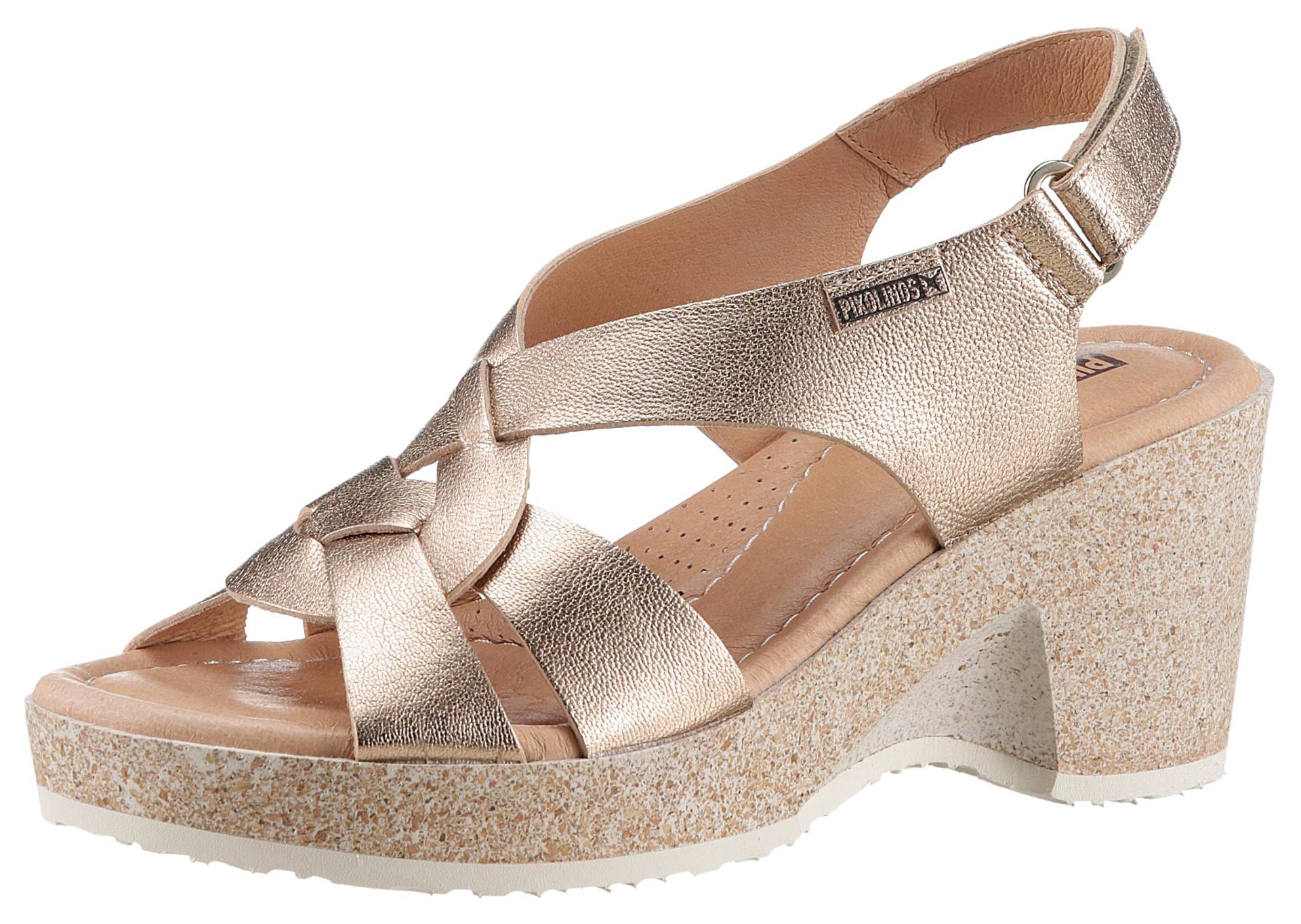 PIKOLINOS Keilsandalette »ARENALES«, Sommerschuh, Sandale, Keilabsatz, in glänzender Metallic Optik von Pikolinos