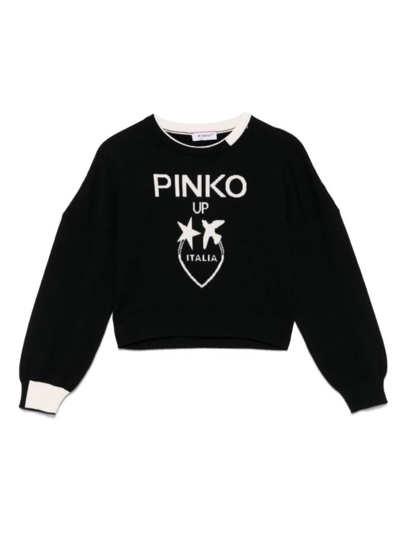 Pinko Kids Love Birds-motif sweater - Black von Pinko Kids