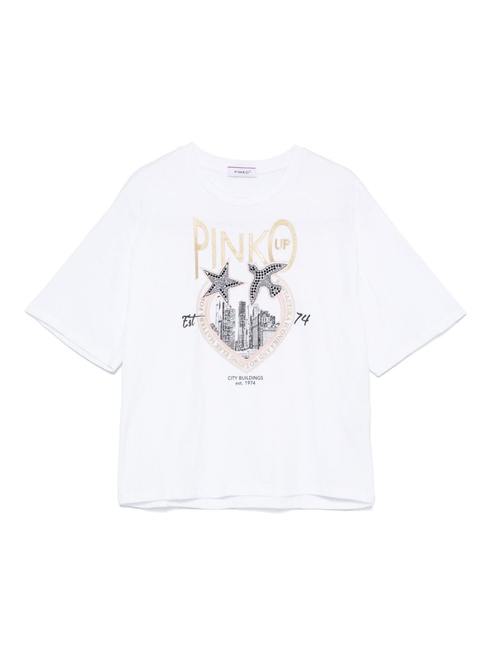 Pinko Kids cropped jersey T-shirt - White von Pinko Kids