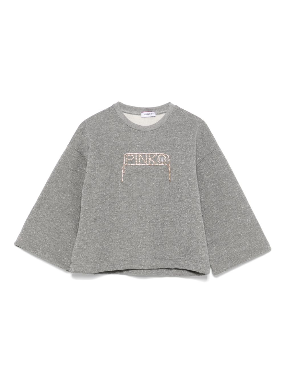 Pinko Kids crystal-embellished logo sweatshirt - Grey von Pinko Kids