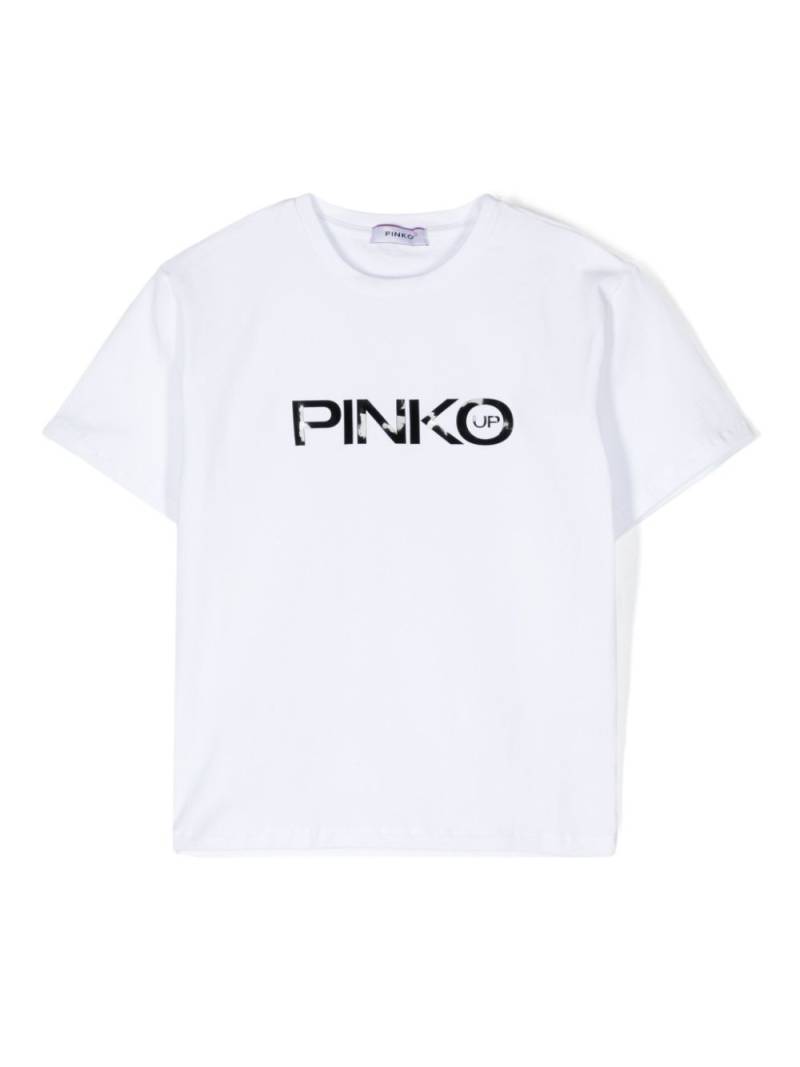 Pinko Kids flocked-logo T-shirt - White von Pinko Kids