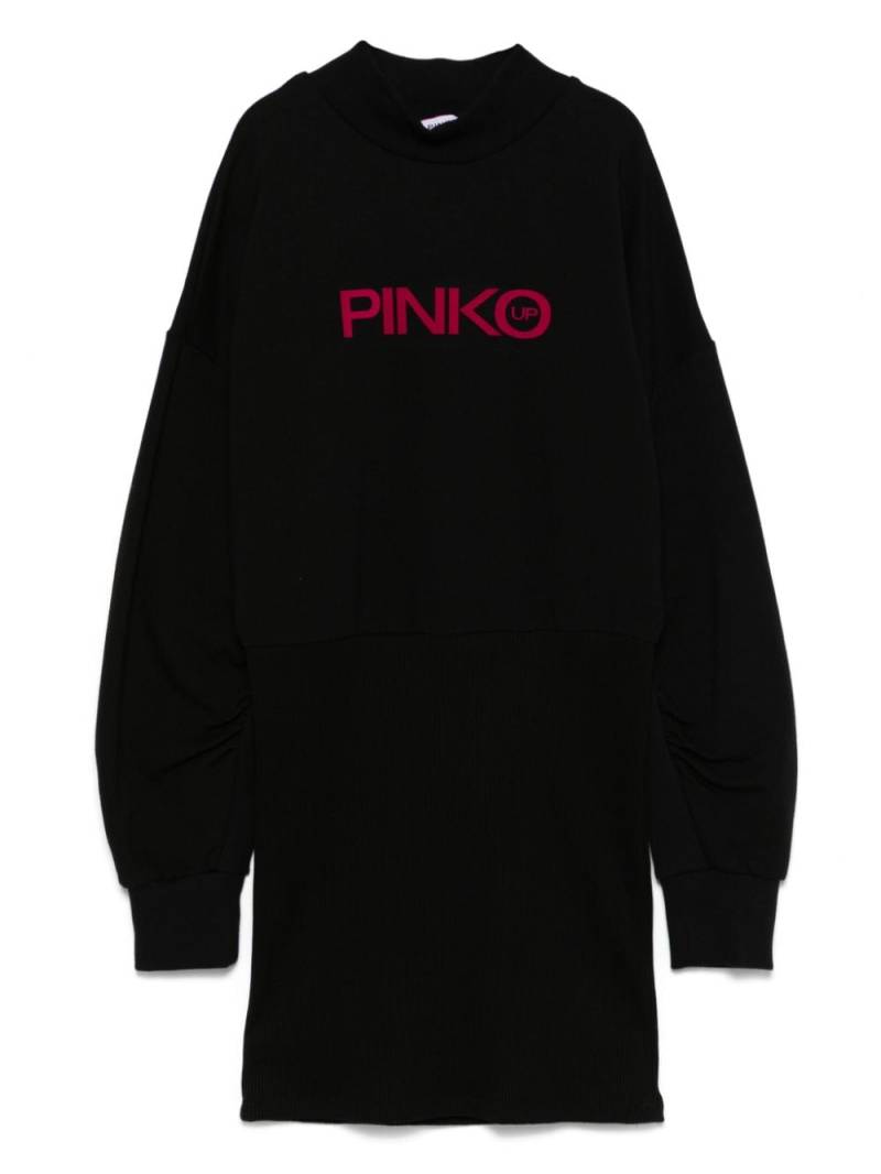 Pinko Kids flocked-logo dress - Black von Pinko Kids