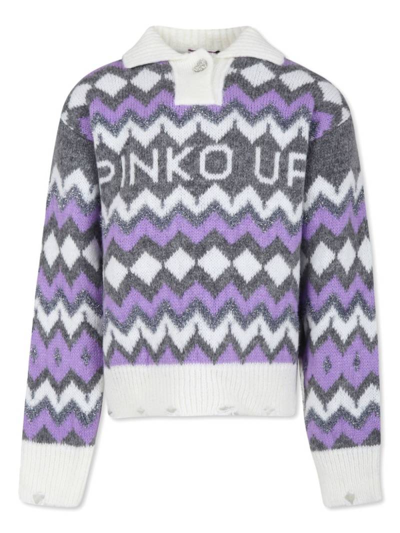 Pinko Kids jacquard sweater - Neutrals von Pinko Kids