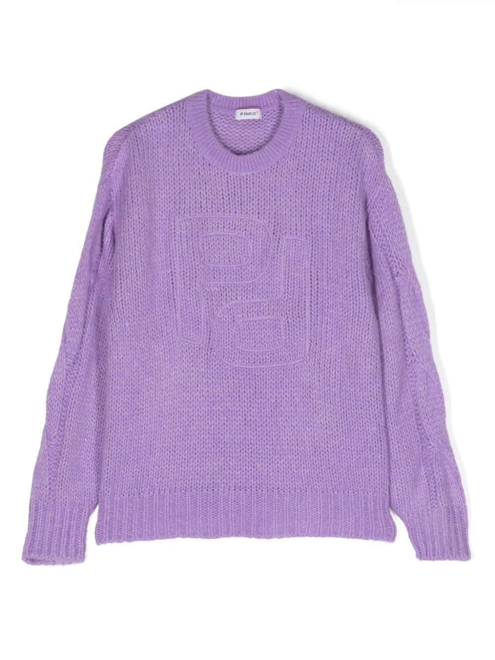 Pinko Kids logo-embroidered crew-neck jumper - Purple von Pinko Kids