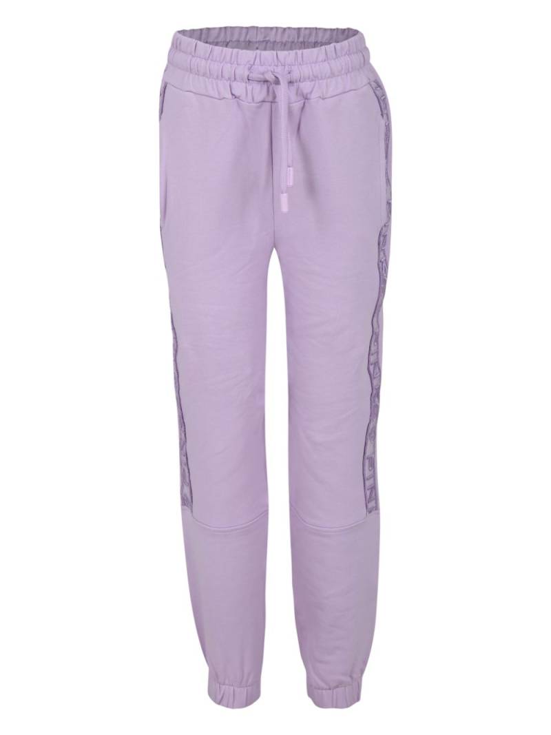 Pinko Kids logo-embroidered track pants - Purple von Pinko Kids