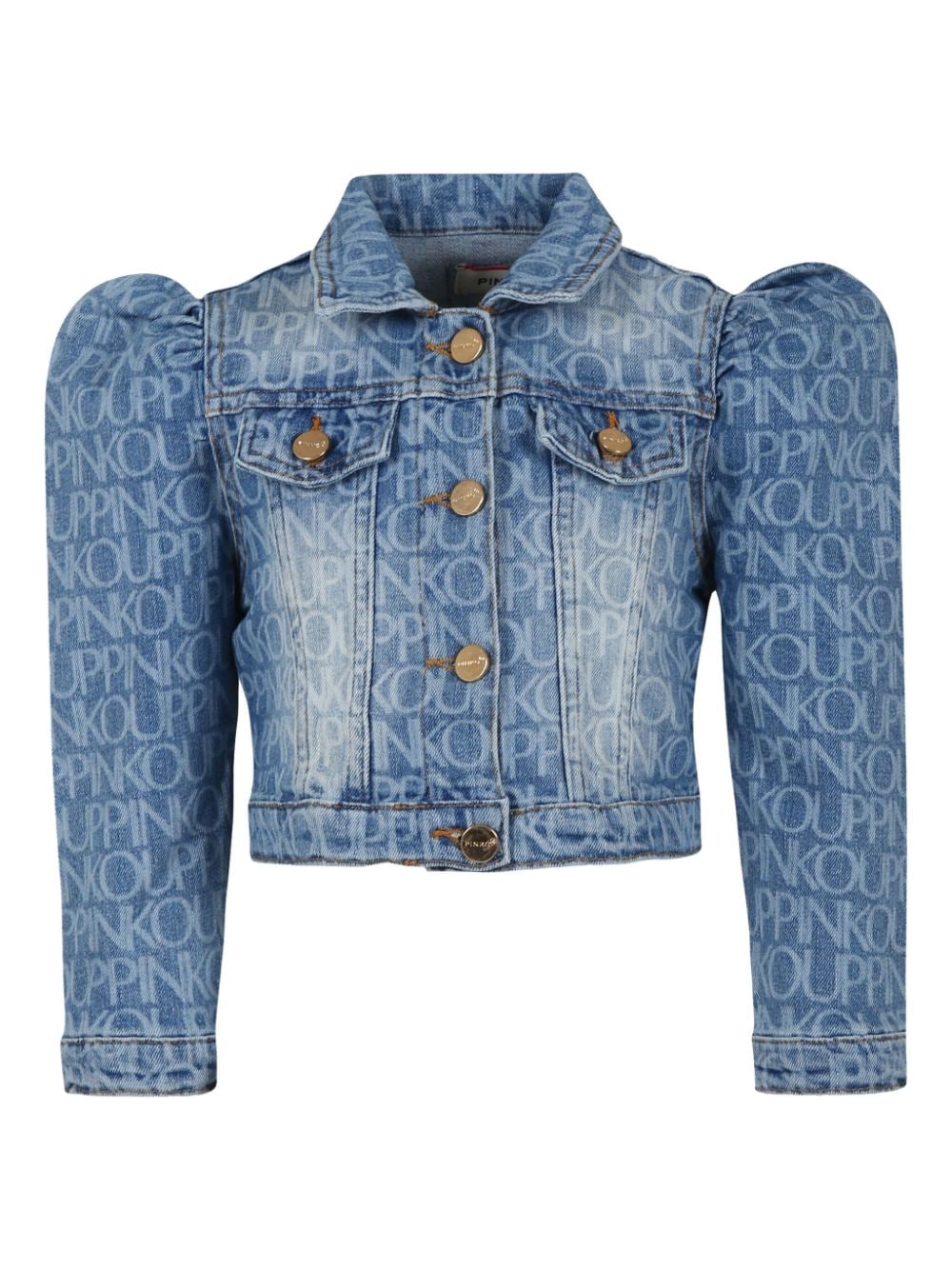 Pinko Kids logo-print denim jacket - Blue von Pinko Kids