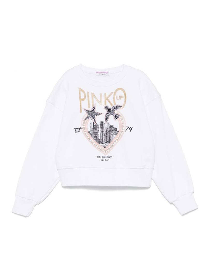 Pinko Kids logo-print sweater - White von Pinko Kids