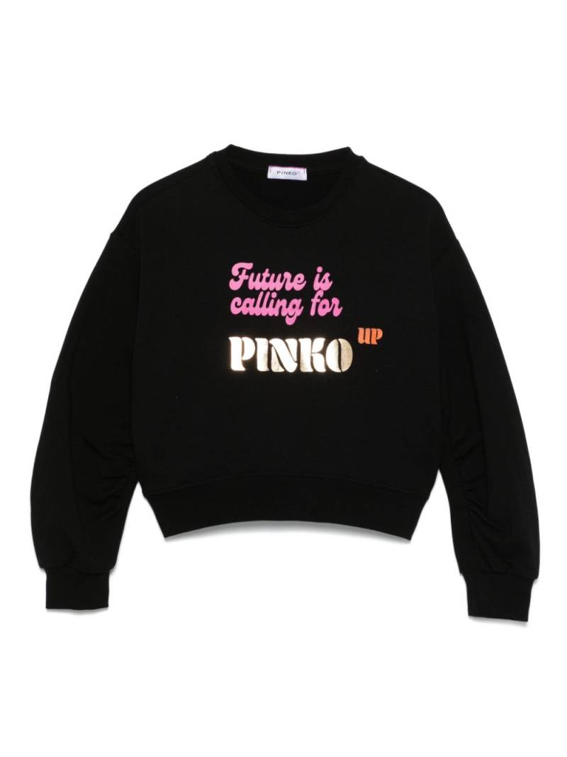 Pinko Kids logo-print sweatshirt - Black von Pinko Kids