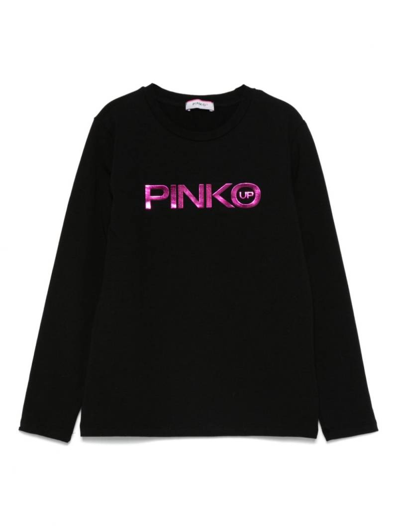 Pinko Kids metallic-logo T-shirt - Black von Pinko Kids