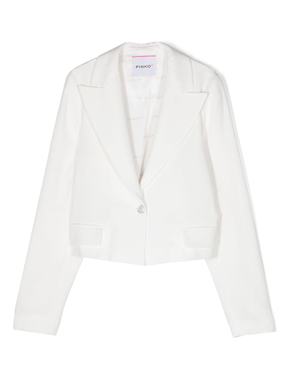 Pinko Kids single-breasted cropped blazer - White von Pinko Kids