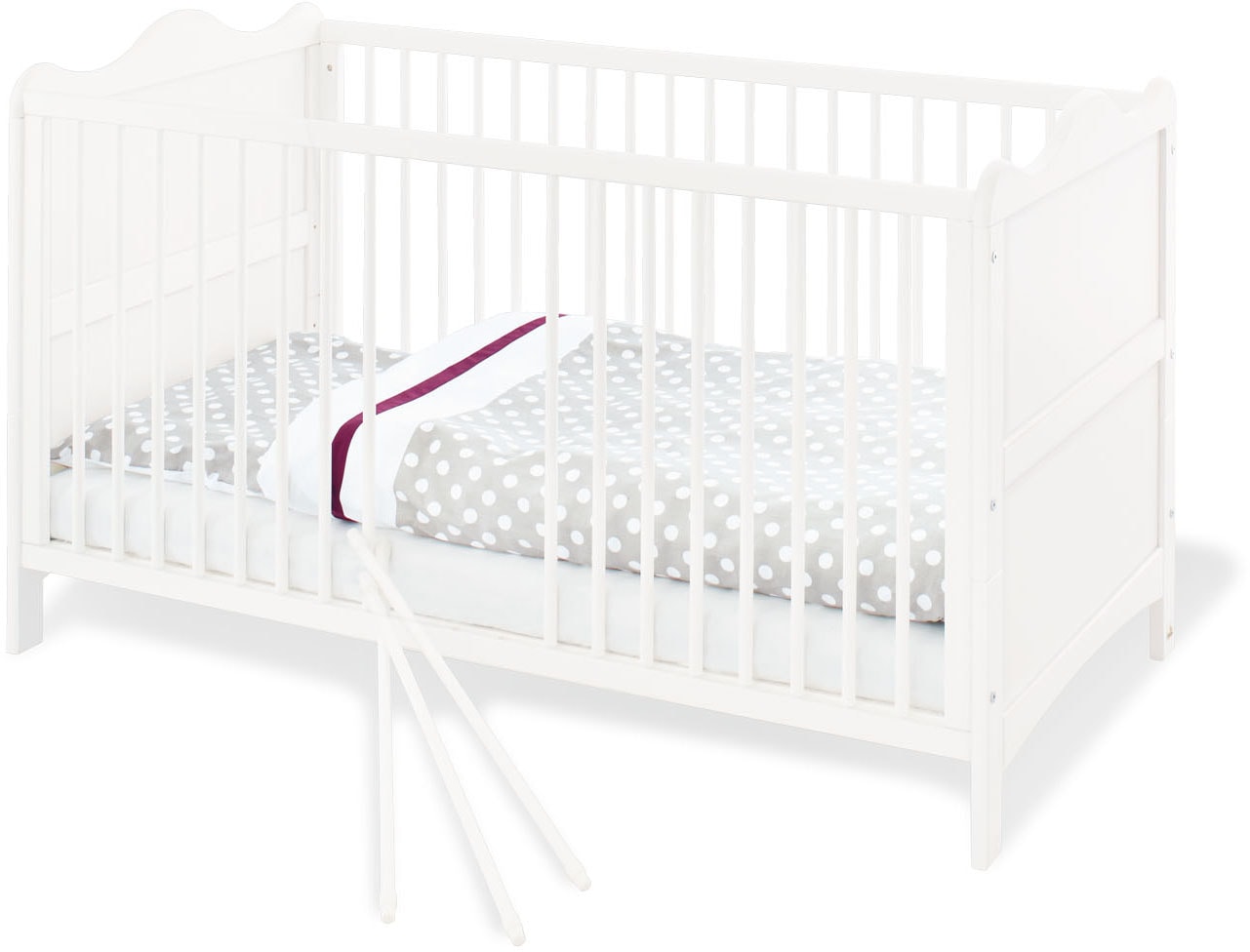 Pinolino® Babybett »Florentina«, Made in Europe, Liegehöhe 3-fach verstellbar, mit Schlupfsprossen von Pinolino®