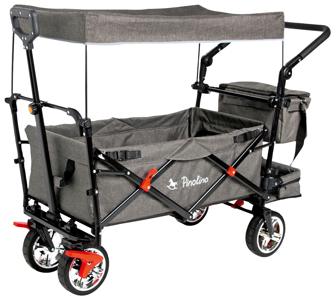 Pinolino® Bollerwagen »AddPlus«, BxTxH: 56x120x67 cm, mit Bremse, grau meliert