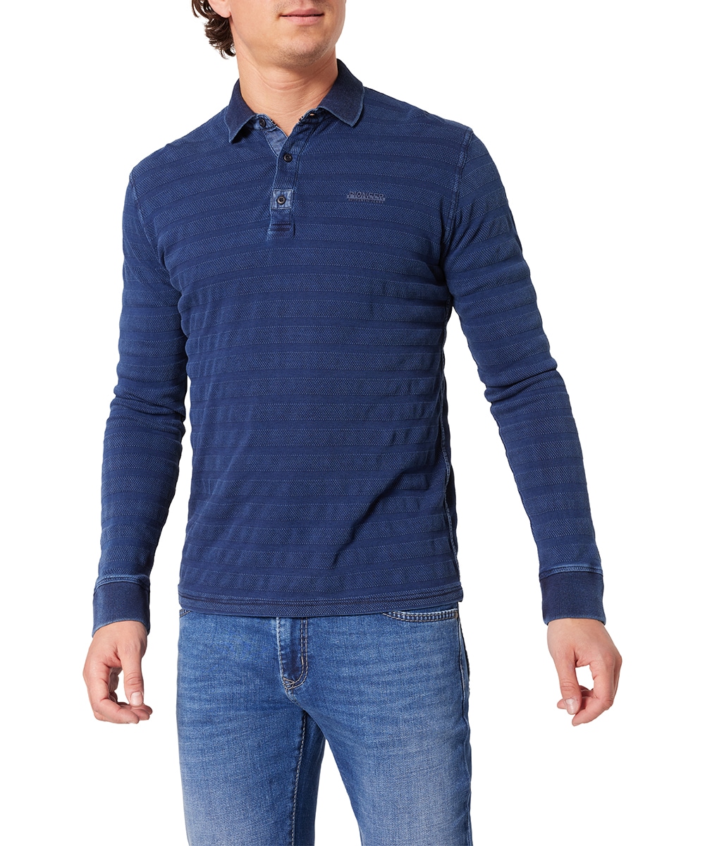 Pioneer Authentic Jeans Langarm-Poloshirt, mit Streifenmuster von Pioneer Authentic Jeans