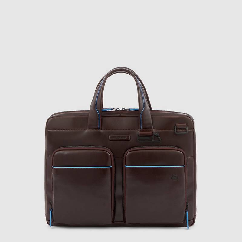 B2 Revamp - Schmale Laptoptasche 14" mit iPad-Halter in Mahagoni von Piquadro