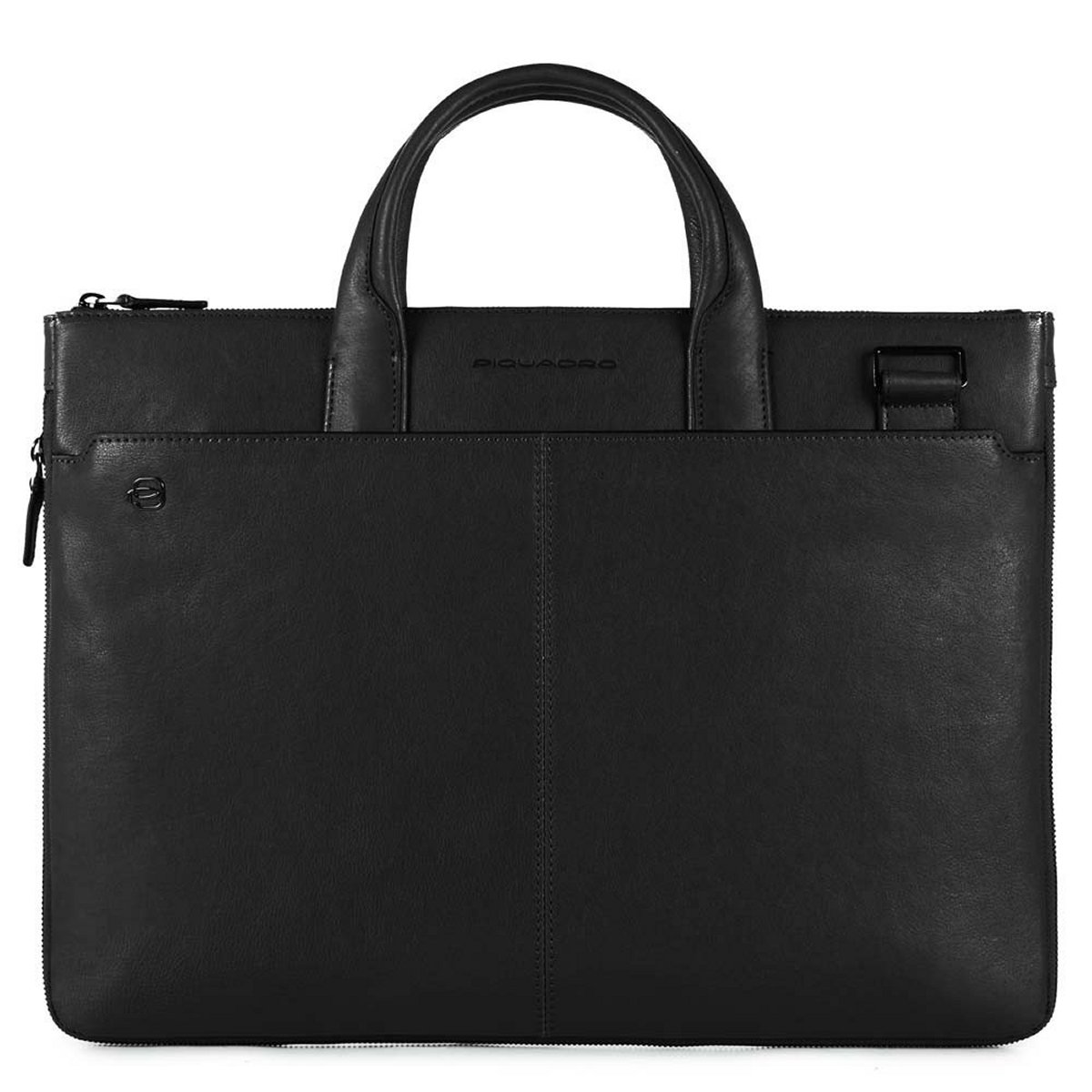 Black Square - Schmale Laptoptasche mit IPad-Fach in Schwarz von Piquadro