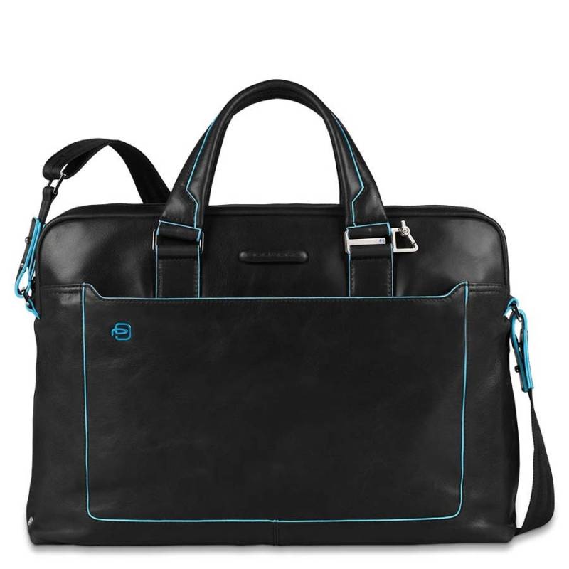 Blue Square – Doppelgriff-Laptoptasche mit iPad®Air/Air2r-Fach in schwarz von Piquadro