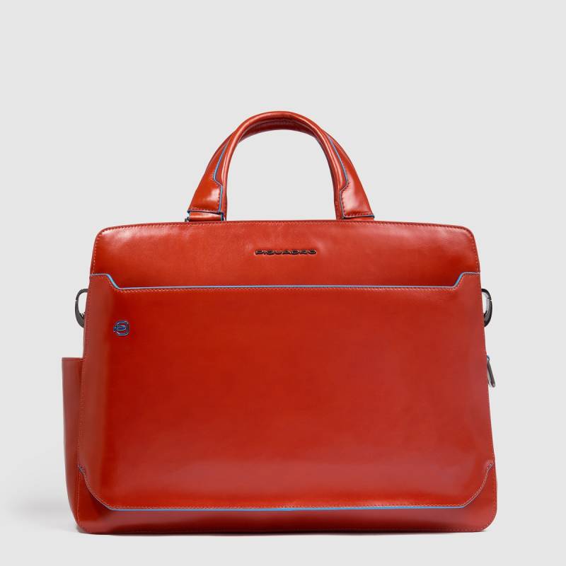 Blue Square - Laptoptasche 15,6" in Leder Orange von Piquadro