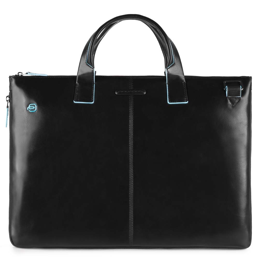 Blue Square - Schmale, erweiterbare Laptoptasche in Schwarz von Piquadro