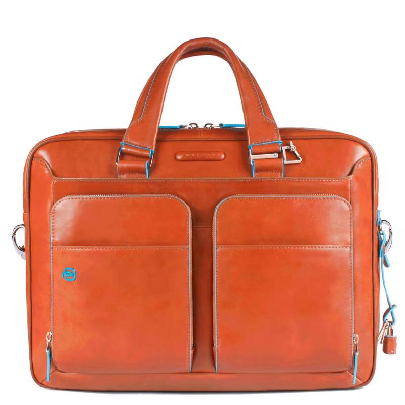 EOL Blue Square – Kurzgrifflaptoptasche mit iPad®-Fach in orange von Piquadro