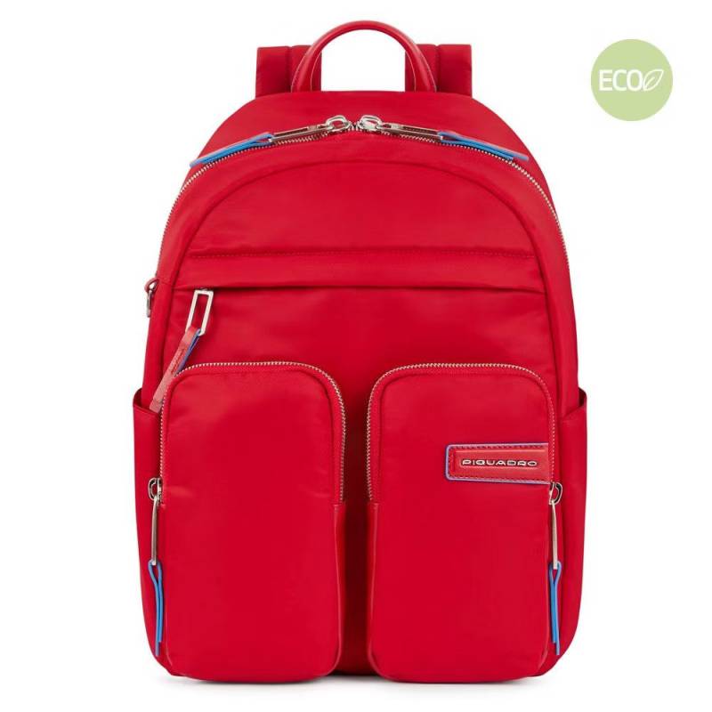 EOL Ryan - Laptoprucksack aus rezykliertem Stoff in Rot von Piquadro