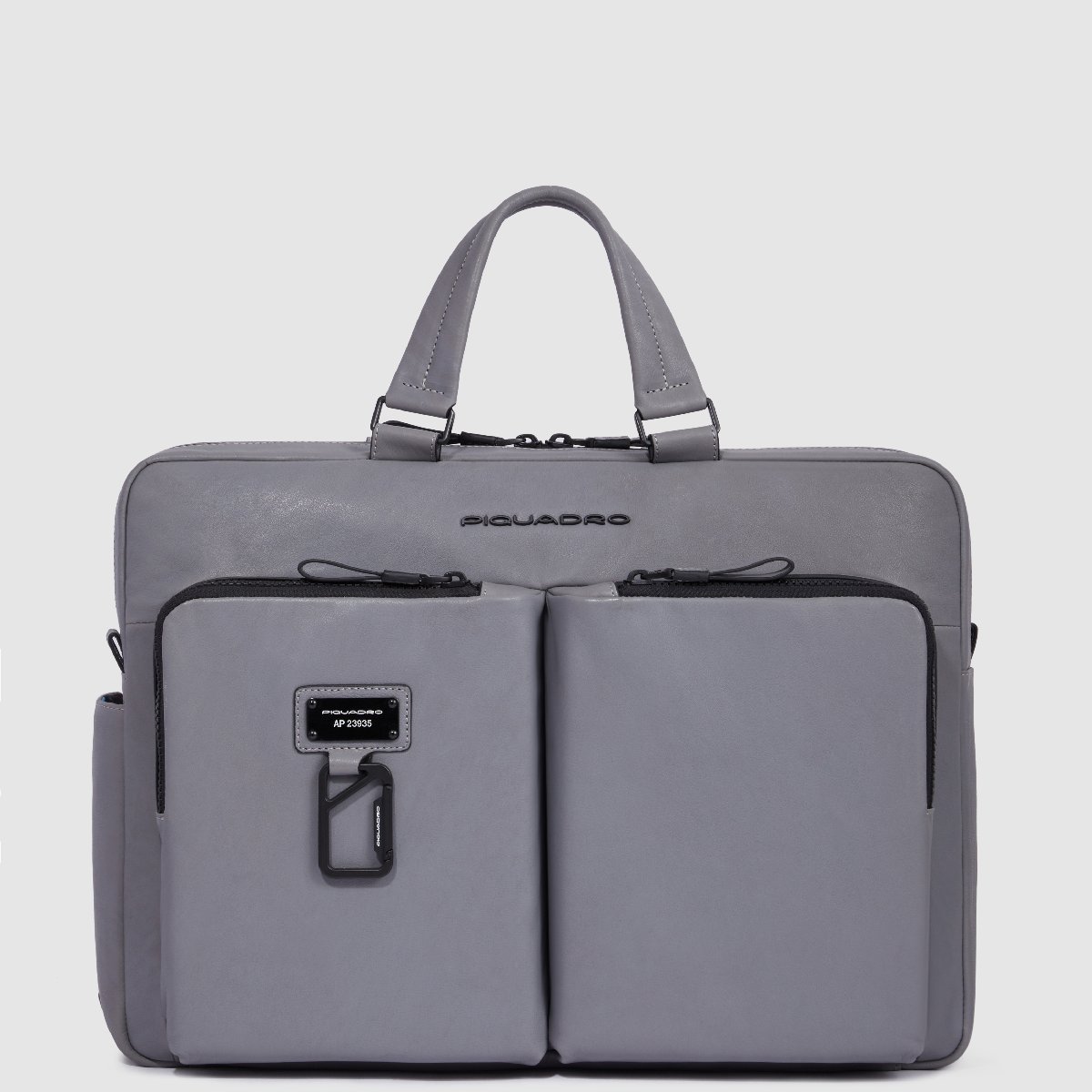 Harper - Dünne Aktentasche aus Leder mit Laptopfach 15.6" in Grau Harper - Dünne Aktentasche aus Leder mit Laptopfach 15.6" in Grau von Piquadro