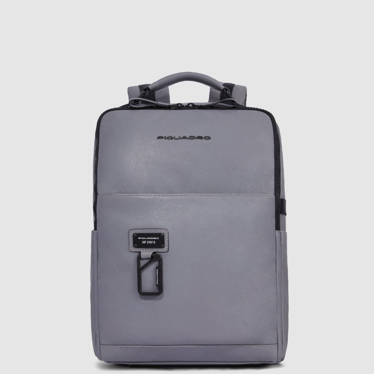 Harper - Leder Laptoprucksack 14" mit Ipad-Fach in Grau von Piquadro