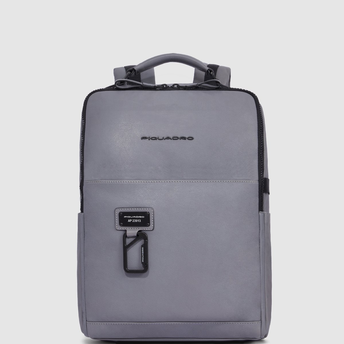 Harper - Leder Laptoprucksack 15.6" mit Ipad-Fach in Grau von Piquadro