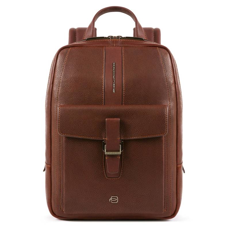 Kleiner Laptoprucksack Ares in Tobacco von Piquadro