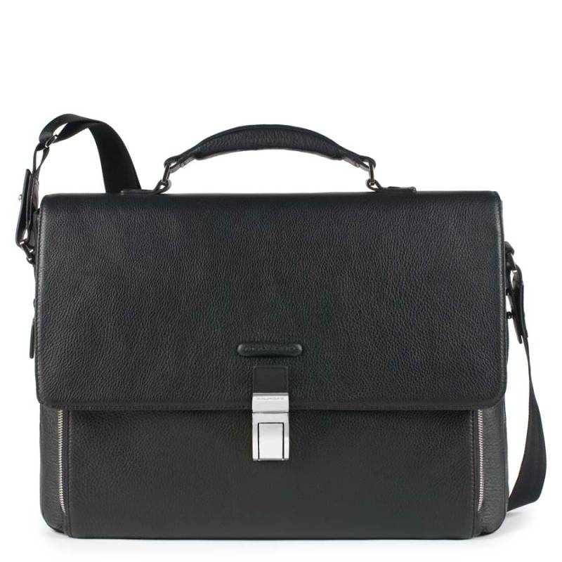 Modus – Erweiterbare Laptoptasche mit Überschlag in schwarz von Piquadro