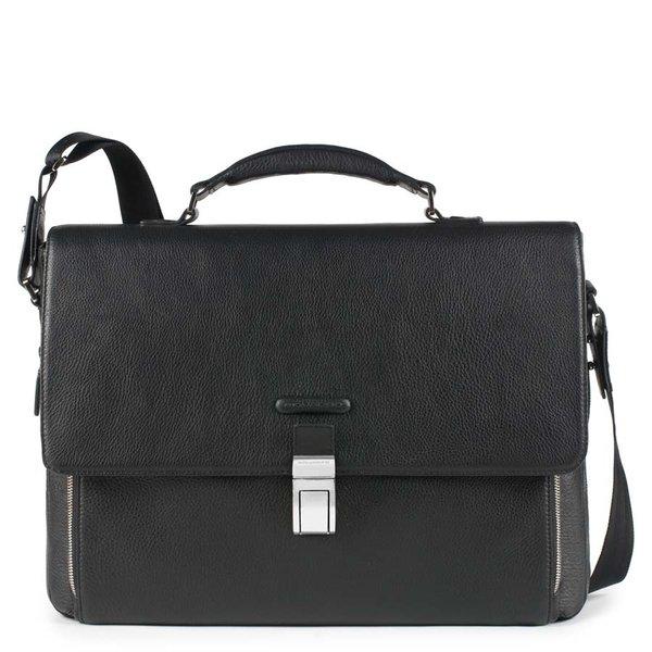 Piquadro - Modus – Erweiterbare Laptoptasche mit Überschlag, für Damen, Schwarz von Piquadro