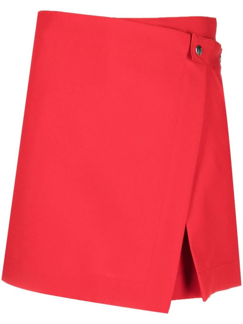 Plan C asymmetric-wrap mini skort - Red von Plan C