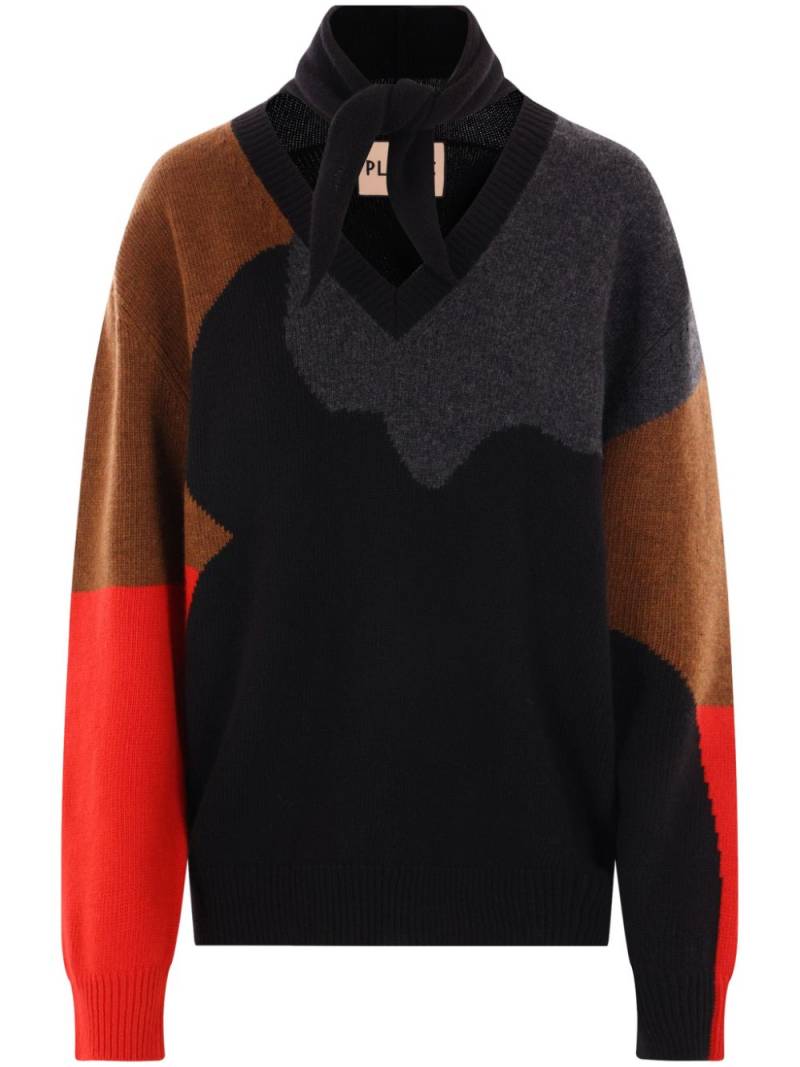 Plan C colour-block jumper - Black von Plan C