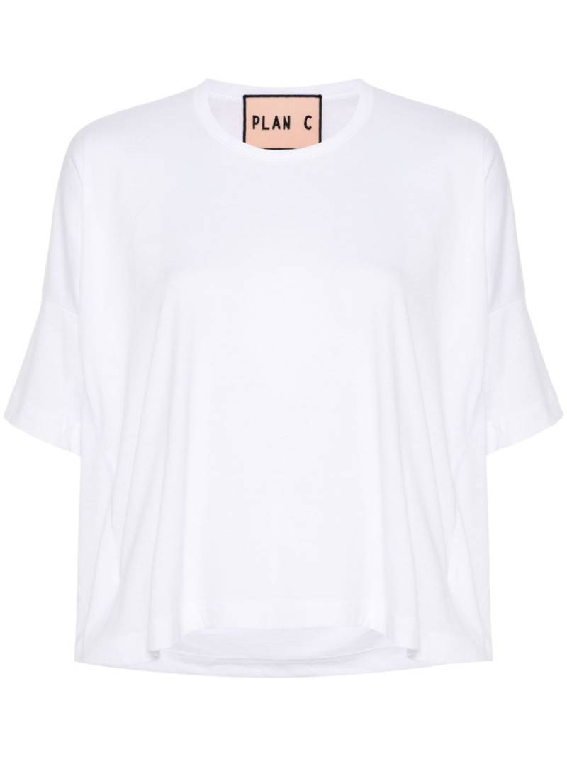 Plan C draped cotton T-shirt - White von Plan C