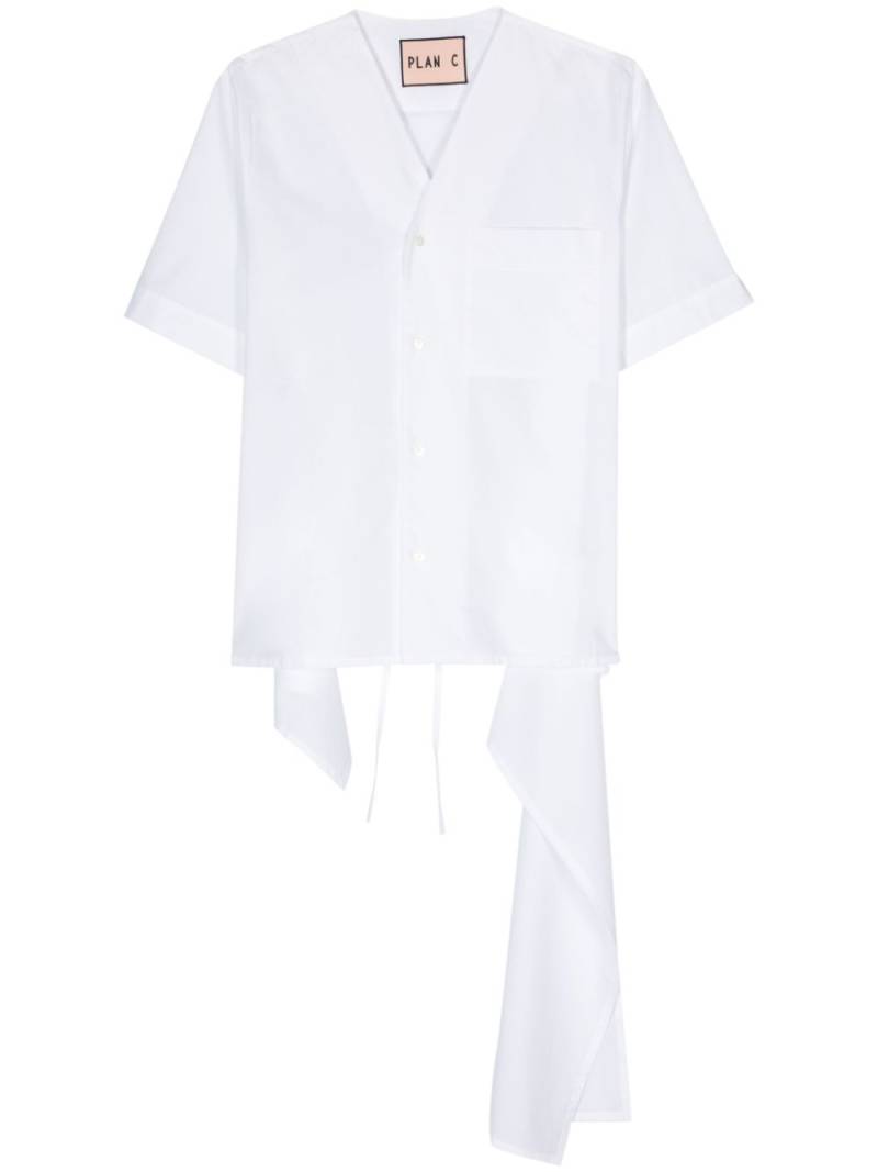 Plan C draped-detailing cotton shirt - White von Plan C