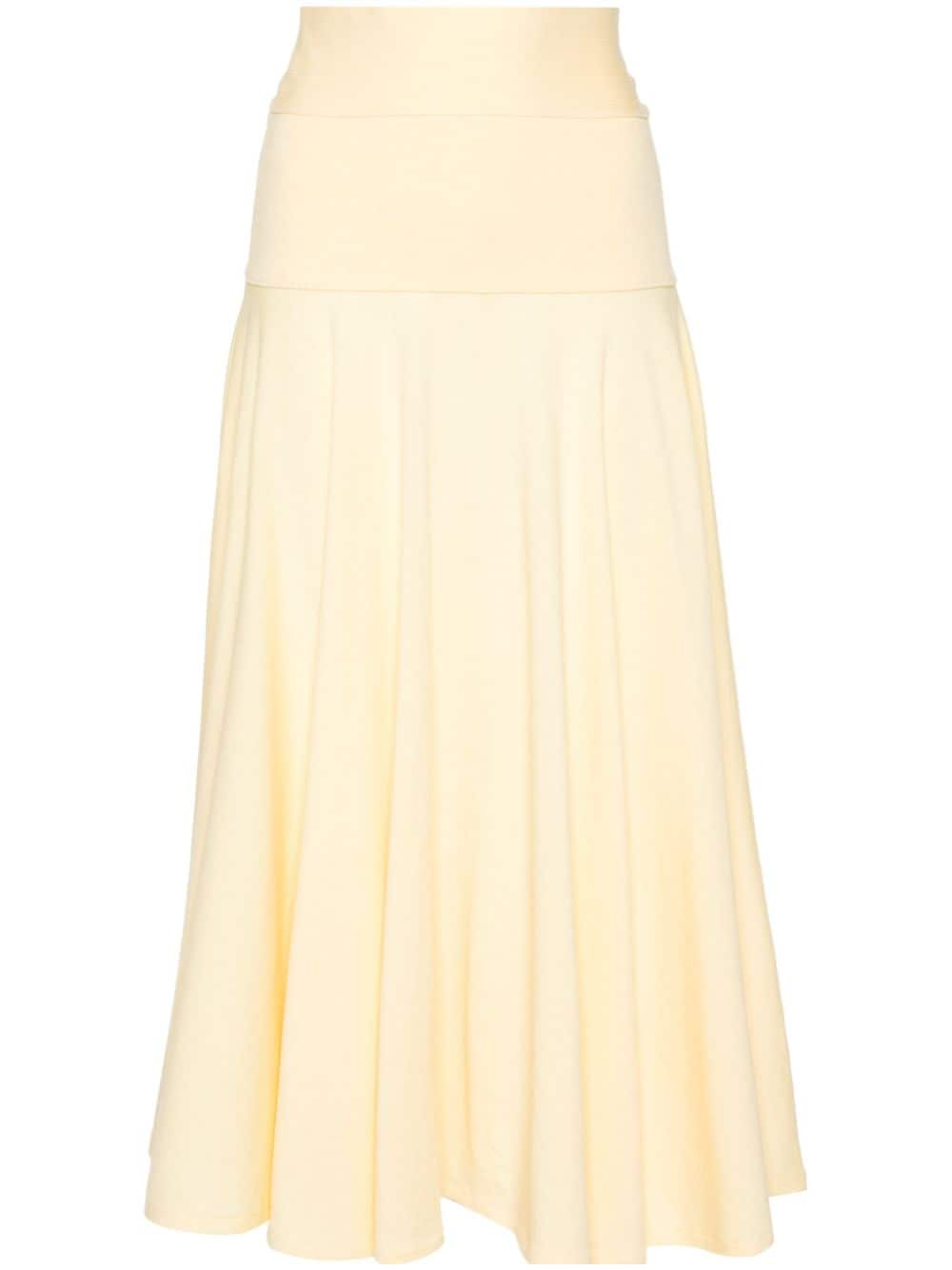 Plan C flared knit midi skirt - Yellow von Plan C