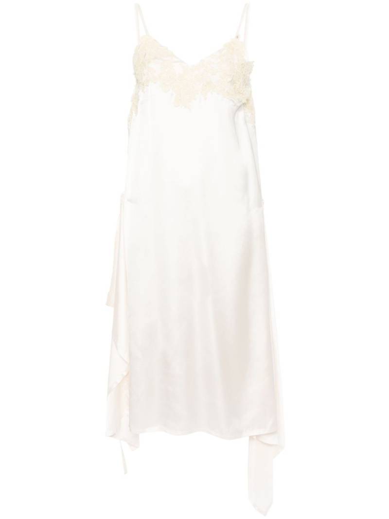 Plan C floral-lace satin slip dress - Neutrals von Plan C