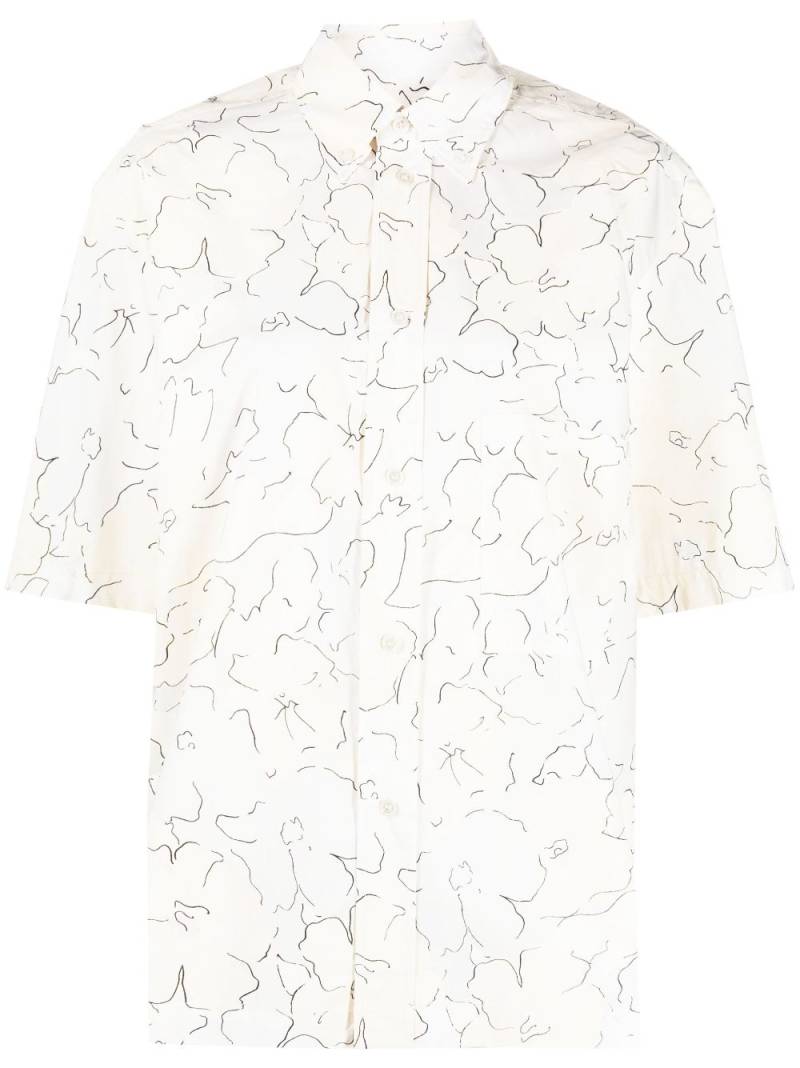 Plan C floral-print short-sleeve shirt - Neutrals von Plan C