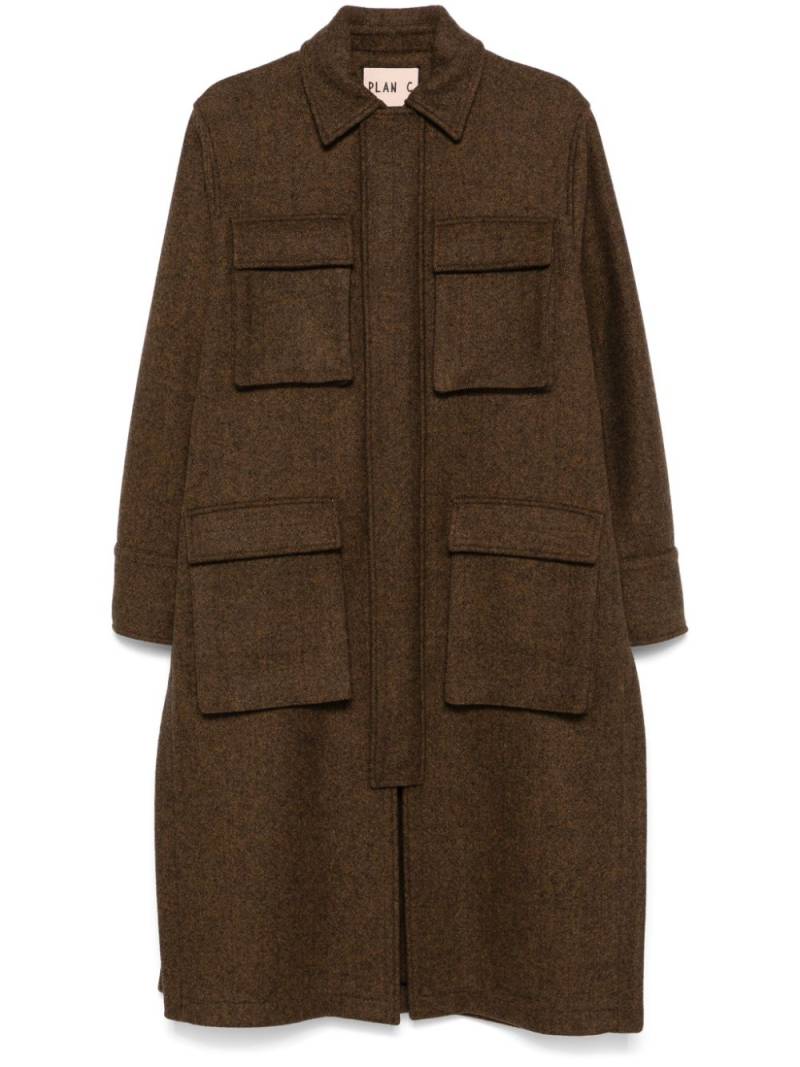 Plan C herringbone coat - Brown von Plan C