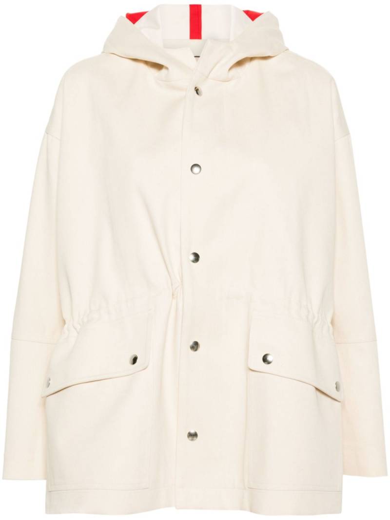 Plan C hooded twill parka jacket - Neutrals von Plan C