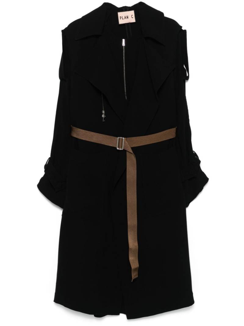 Plan C layered-design coat - Black von Plan C