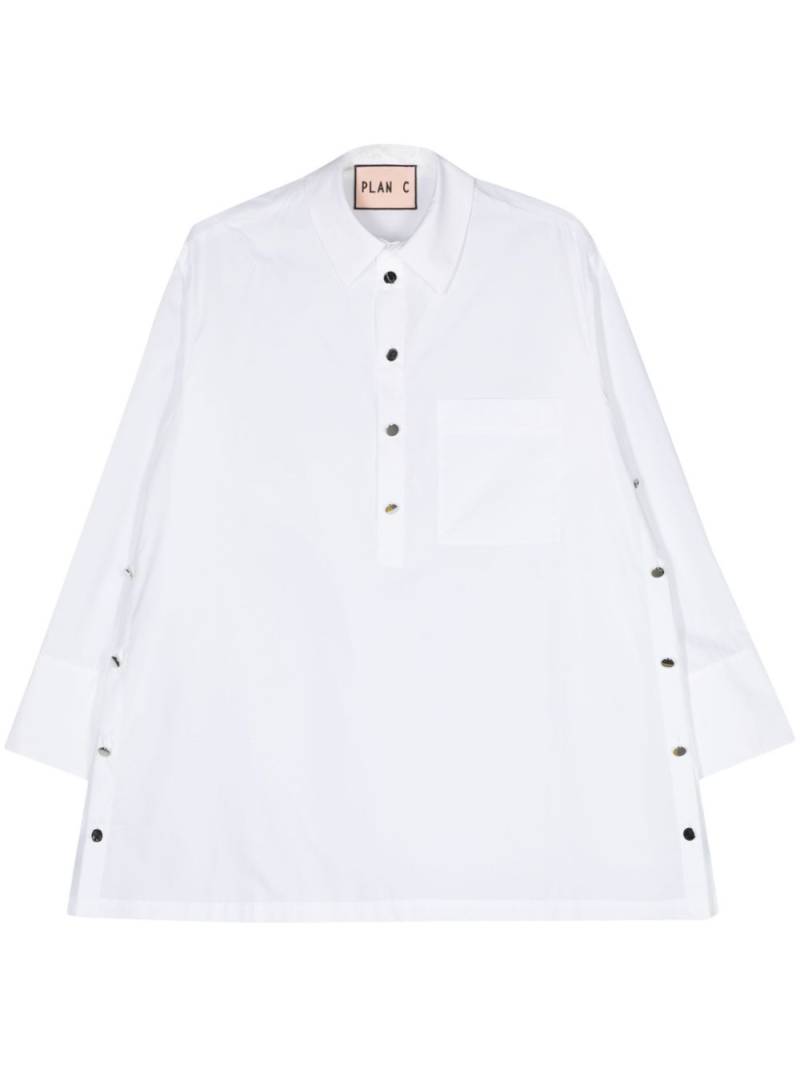 Plan C long-sleeve poplin shirt - White von Plan C