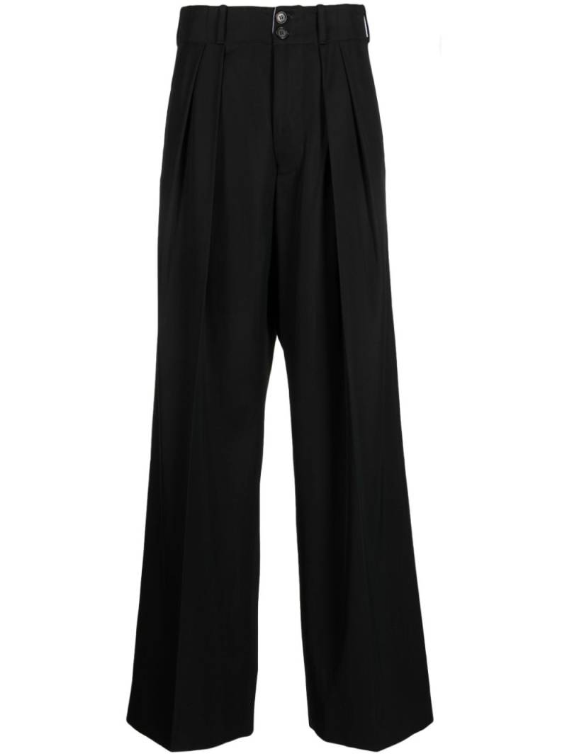 Plan C pleated wide-leg trousers - Black von Plan C