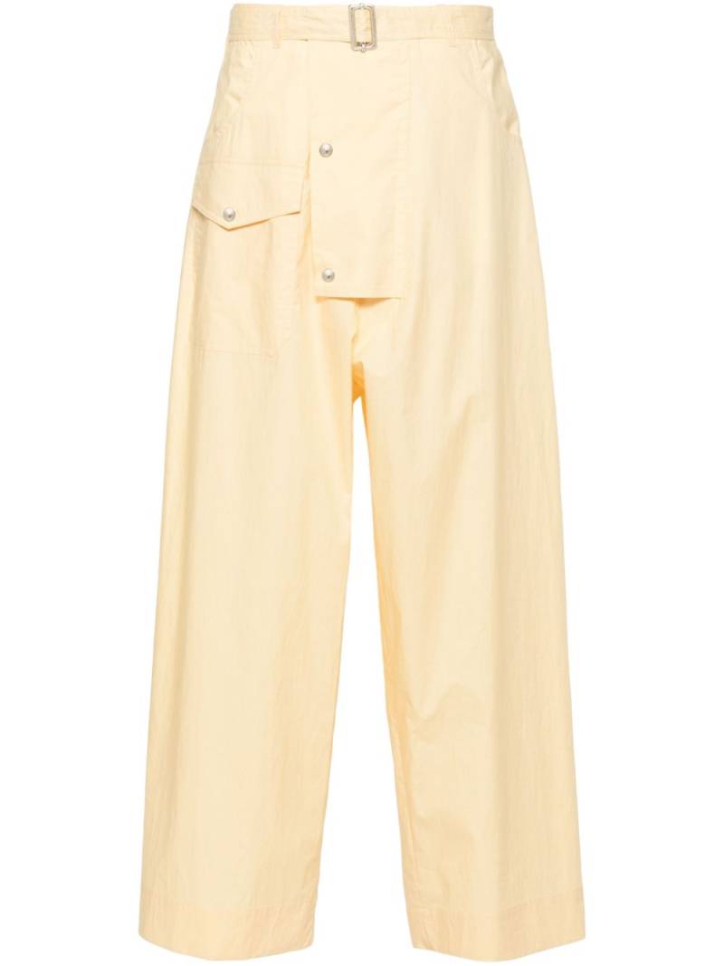 Plan C poplin cotton palazzo pants - Yellow von Plan C