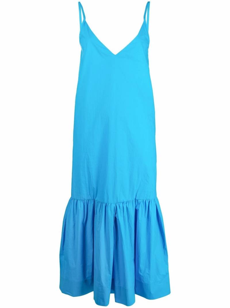 Plan C ruffle-hem sleeveless midi dress - Blue von Plan C