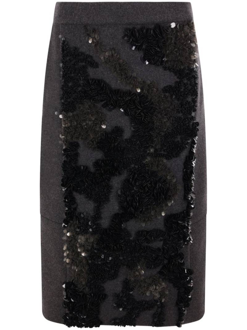 Plan C sequin-embellished midi skirt - Grey von Plan C