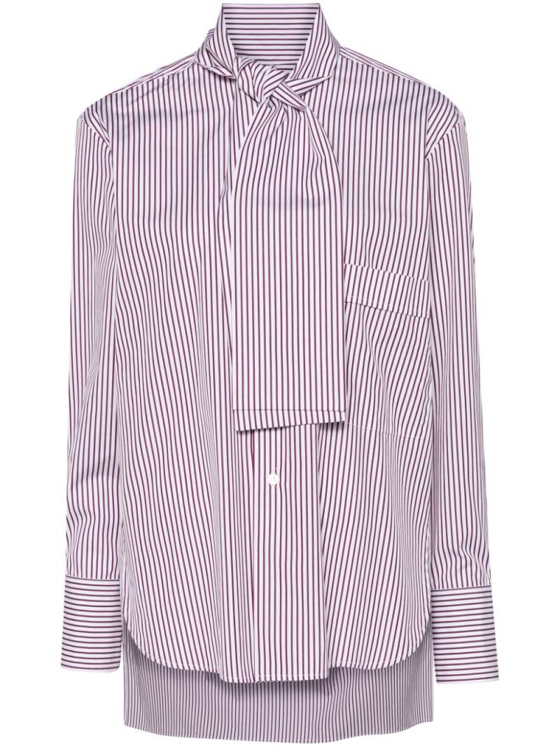 Plan C striped poplin shirt - Red von Plan C