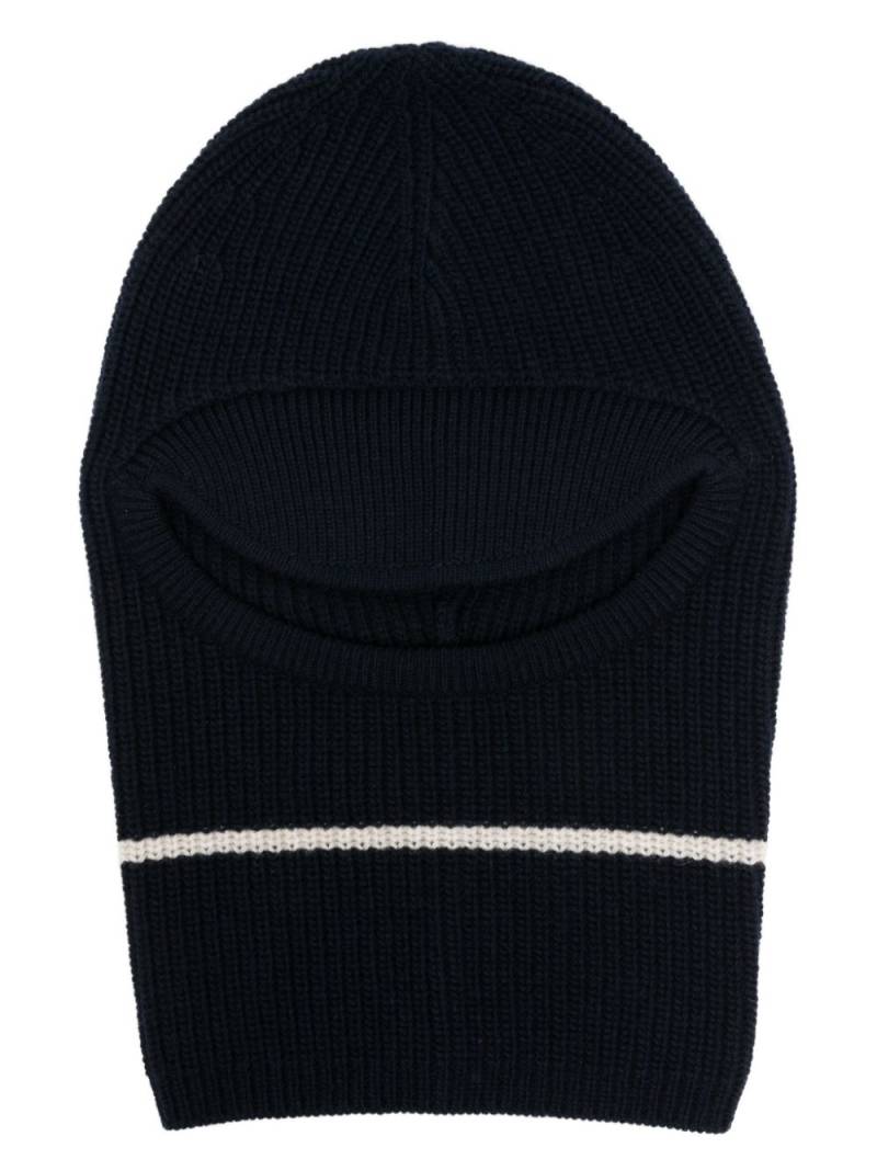 Plan C two-tone striped ribbed-knit balaclava - Blue von Plan C