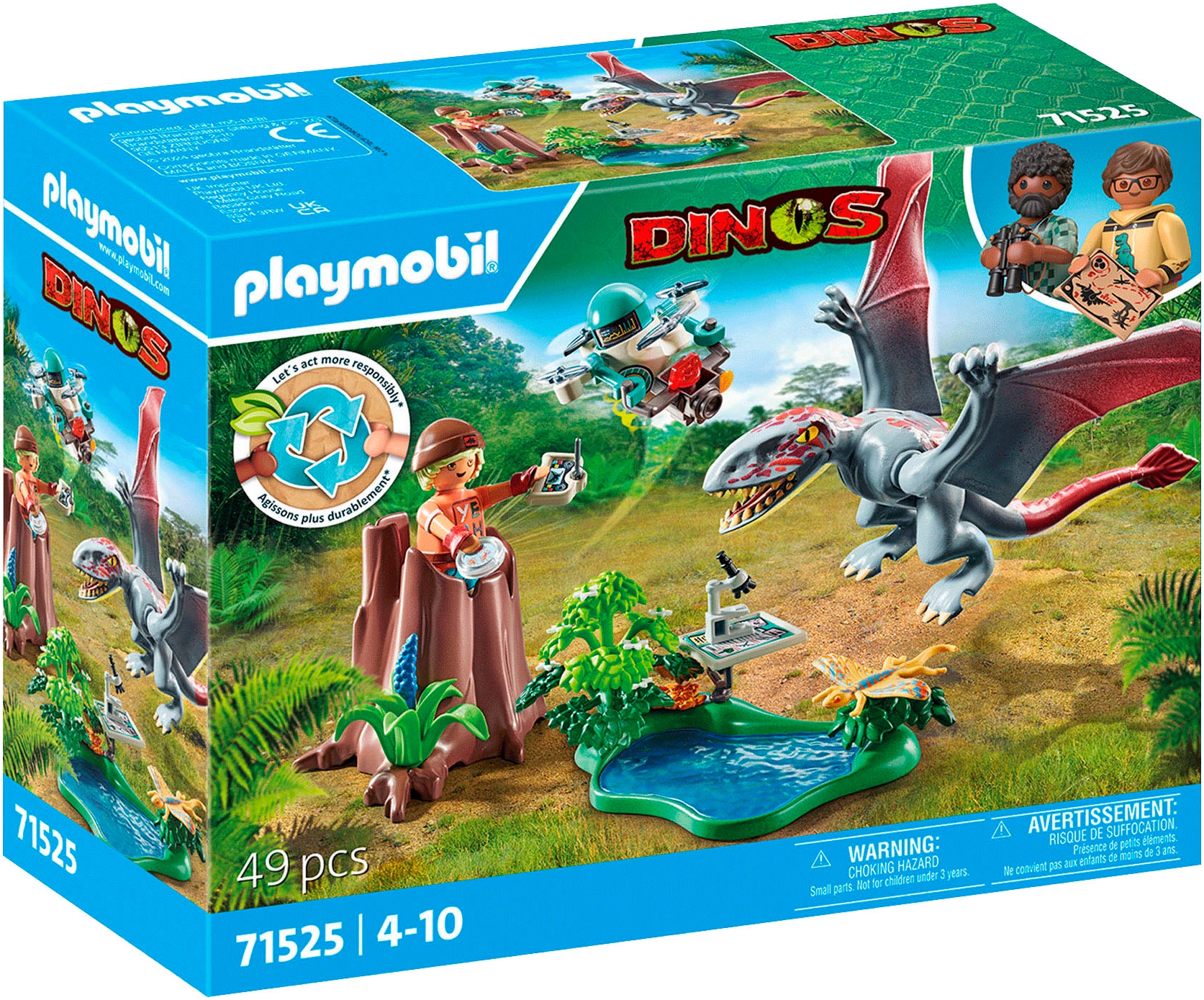 Playmobil® Konstruktions-Spielset »Beobachtungsstation für Dimorphodon (71525), Dinos«, (49 St.), Made in Europe von Playmobil®