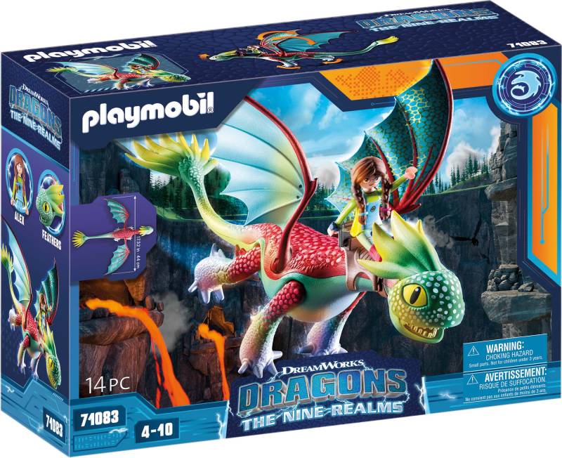 Playmobil® Konstruktions-Spielset »Dragons: The Nine Realms - Feathers & Alex (71083)«, (14 St.), Made in Germany von Playmobil®