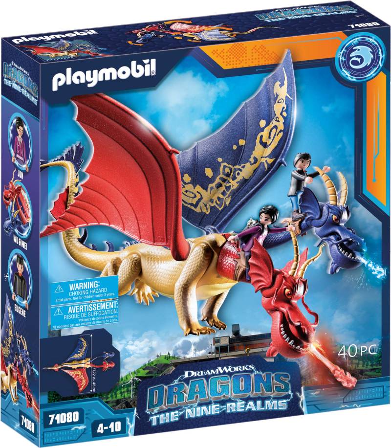 Playmobil® Konstruktions-Spielset »Dragons: The Nine Realms - Wu & Wei mit Jun (71080)«, (40 St.), Made in Germany von Playmobil®